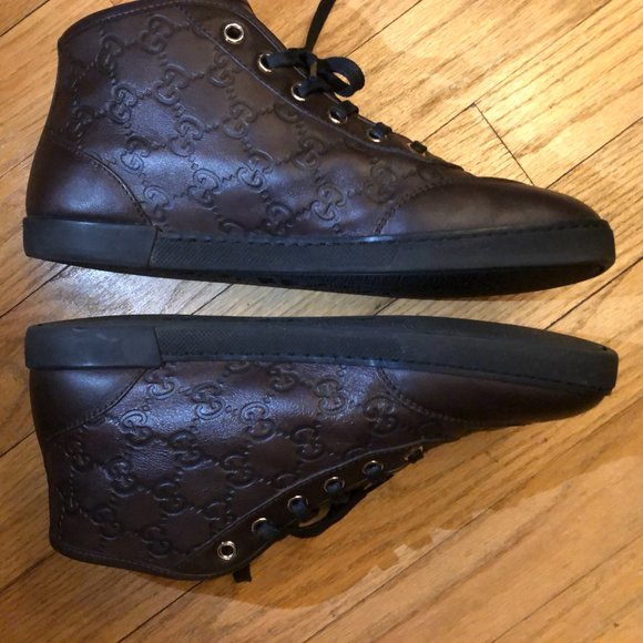 Gucci Brown Leather GG boots size 37 in original GG box/ wrapping New Authentic - Picture 12 of 16